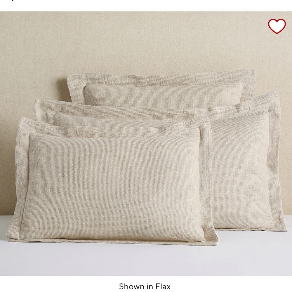 Pottery Barn flax waffle shams in the color “ecru”- linen & cotton blend - Picture 14 of 15